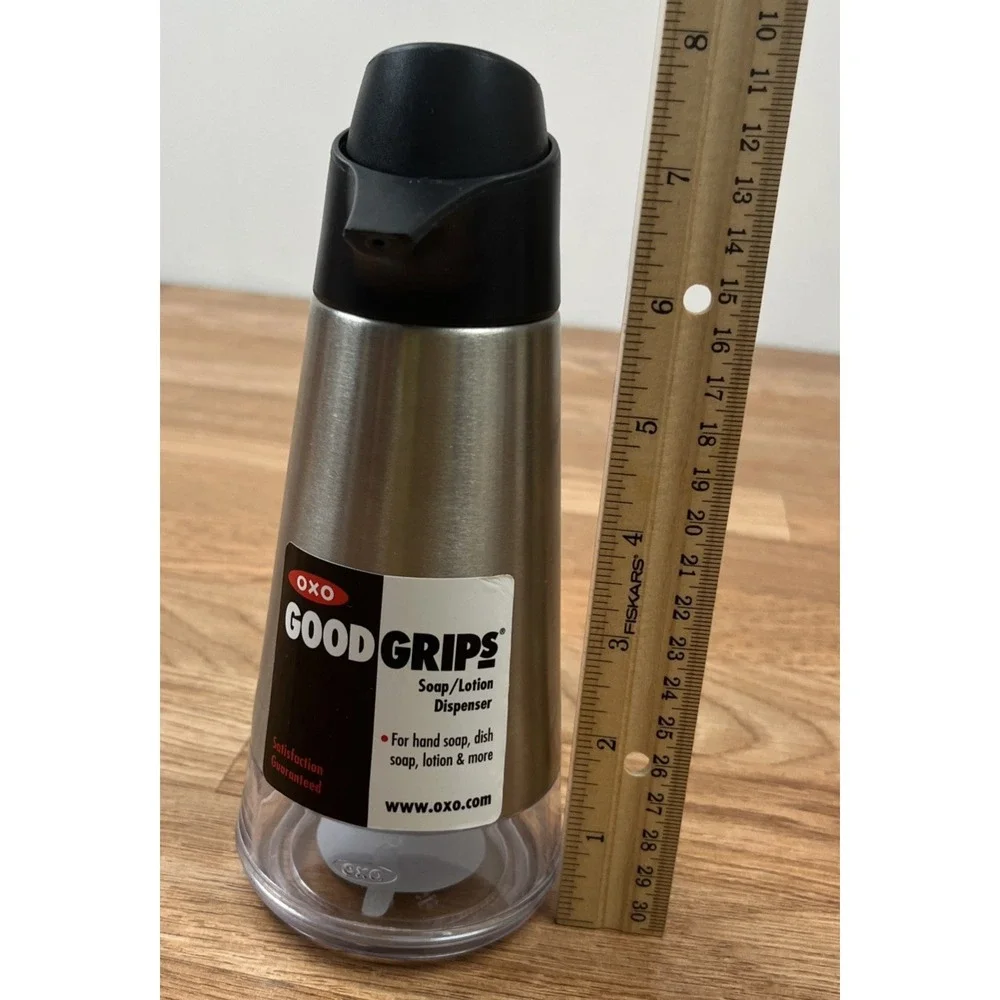 OXO Good Grips Soap Lotion Dispenser, Stainless Steel, Easy Press NEW